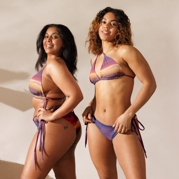 OC Sunset print recycled string bikini - Image 9
