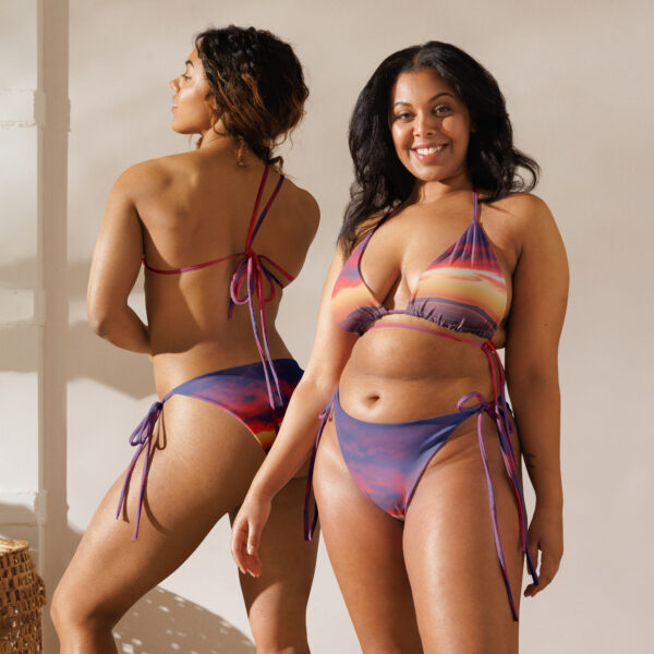 OC Sunset print recycled string bikini - Image 2