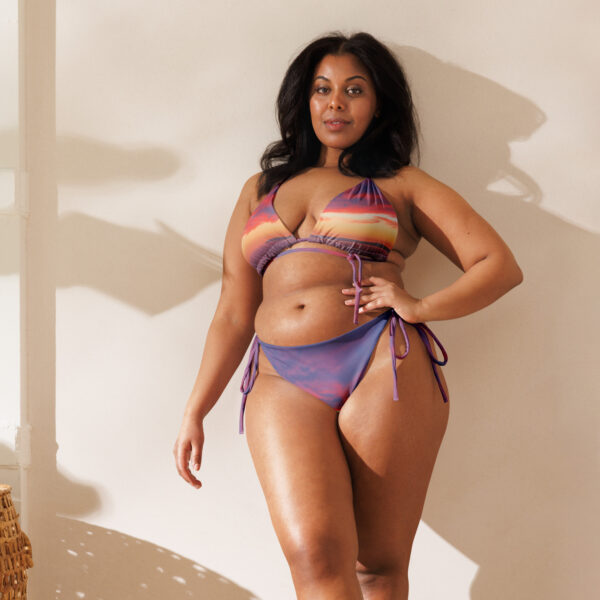 OC Sunset print recycled string bikini - Image 11