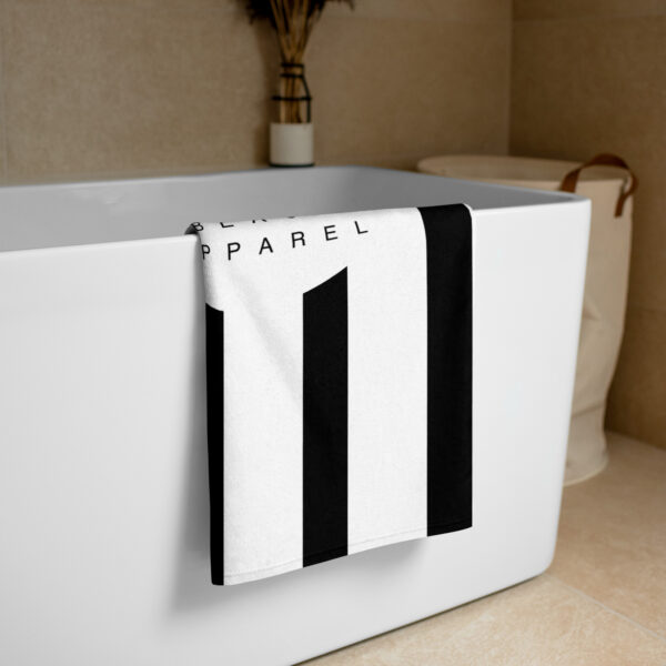 OC Beach Apparel Black and White Beach Towel - Image 2